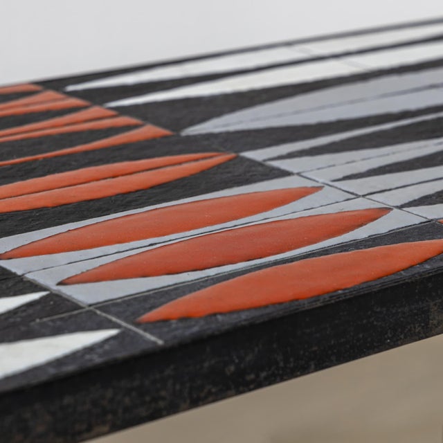 Black Coffee Table with Ceramic Tiles by Roger Capron (1922-2006), France, 1960s For Sale - Image 8 of 11