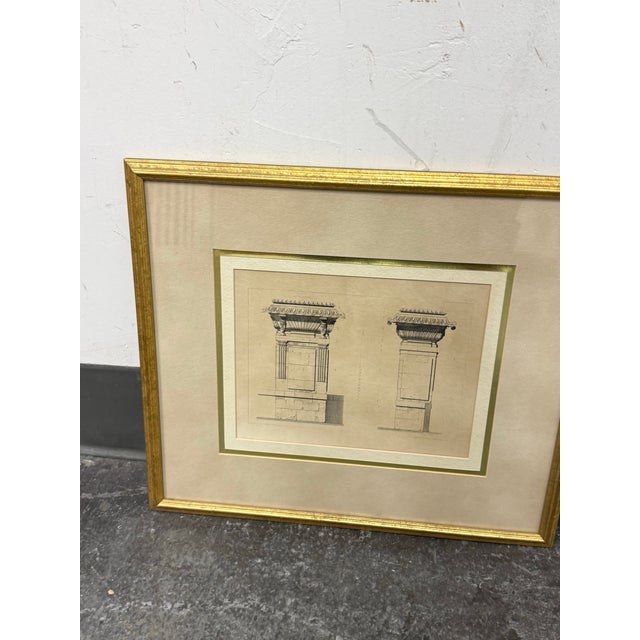 Gold Bombay Company French Architecture Framed Prints, 16th Century, Pair For Sale - Image 8 of 12