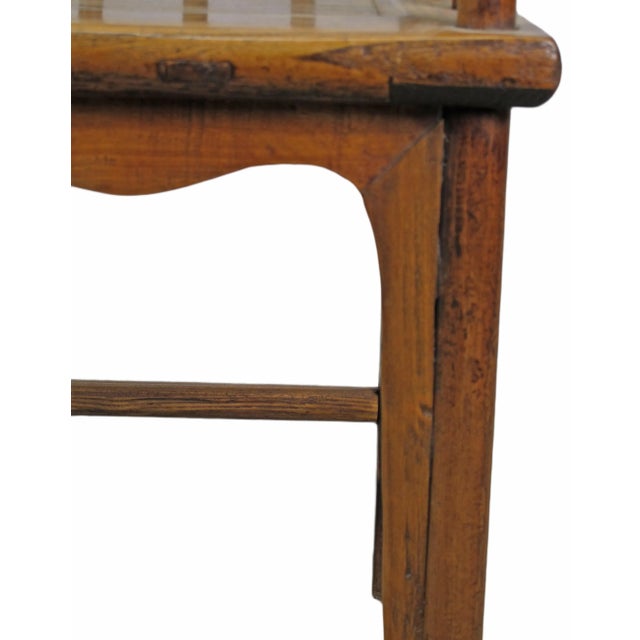 Brown Double Happiness Chinese Antique Arm Chair For Sale - Image 8 of 10
