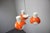 Czechoslovak Space Age Orange and Opaline Glass Chandelier from Napako, 1970s For Sale - Image 4 of 17