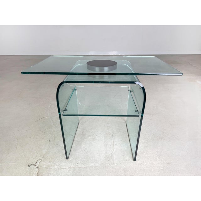 Glass Rotating Coffee Table from Fiam Italia, 1980s For Sale - Image 11 of 12