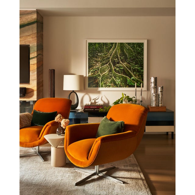 Set of Orior Pop Chairs both made in 2021. Design is inspired by Arne Jacobsen’s Egg chair, this is a more ornamented...