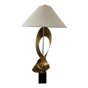 Restoration Hardware Large Brutalist Ribbon Buffet Statement Lamp 47"h X 9.5"w