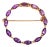 14 Karat Yellow Gold and Amethyst Circle Brooch For Sale