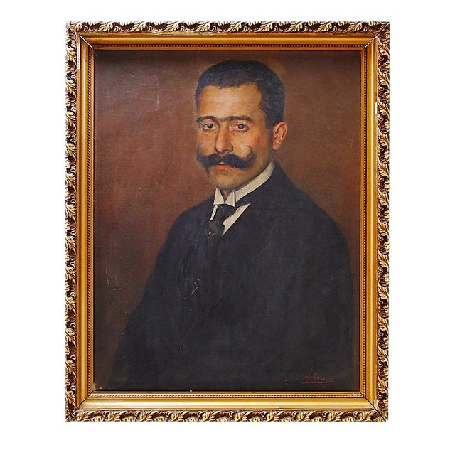 Max Moreau, Portrait of an Ancestor, 1924, Oil on Canvas For Sale