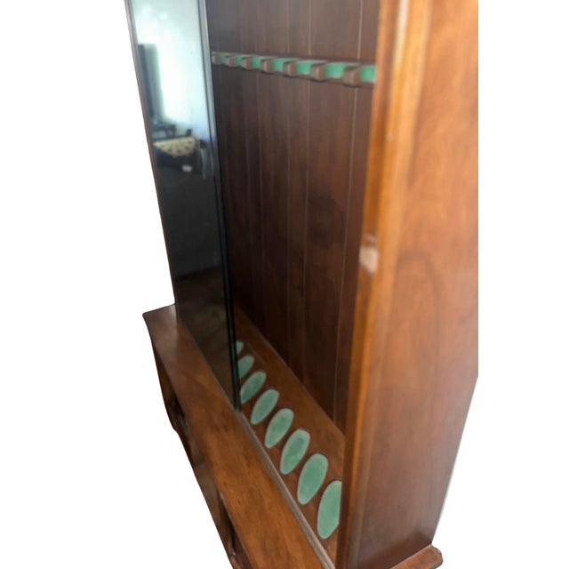Mid-Century Modern Walnut Mid Century Modern Glass Display Cabinet 74” Tall X 44.5” Wide. Rifle / Pool Stick Display For Sale - Image 3 of 9