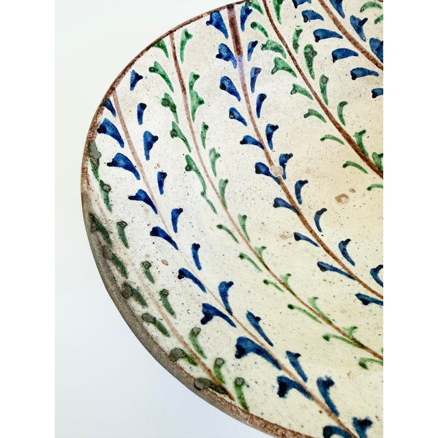 19th Century Slipware Bowl With Hand-Painted Vine Motif For Sale - Image 10 of 13