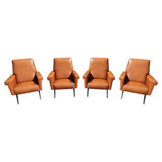 Italian Armchairs, 1950s, Set of 4 For Sale