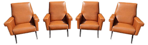 Italian Armchairs, 1950s, Set of 4