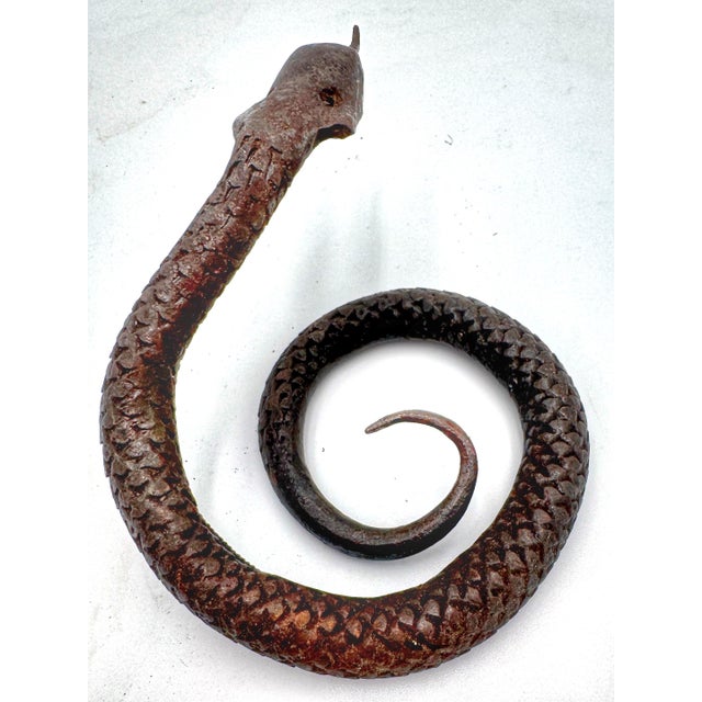 American Arts & Crafts, Monkey & Snake Wrought-Iron Door Knocker For Sale - Image 9 of 18