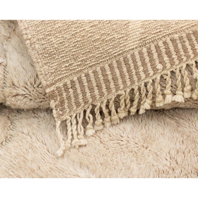 2020s Oversize Asymmetrical Diamond Hand-Knotted Wool Rug | 12'9" X 10'5" | One of a Kind For Sale - Image 5 of 8