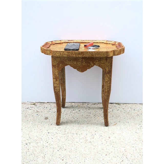 Italian Gold Giltwood Side Table For Sale - Image 9 of 17