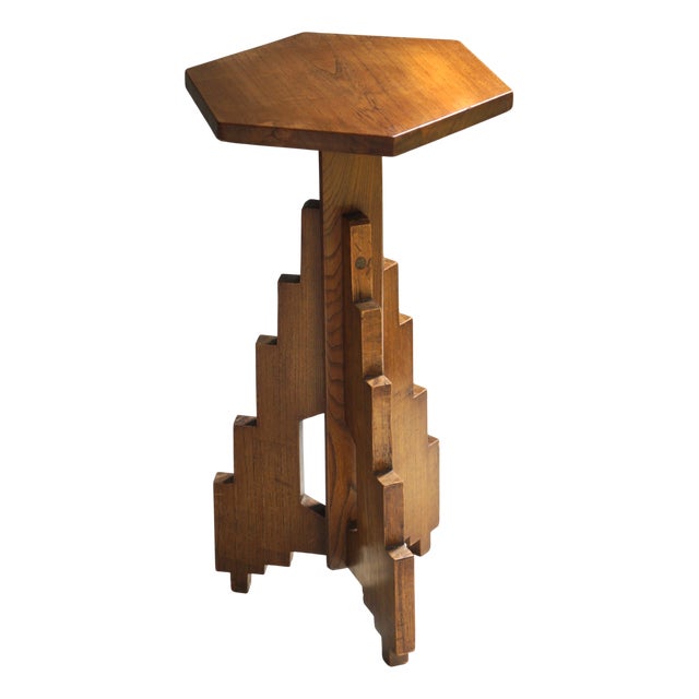 Art Deco Dutch Modernist Hexagonal Pedestal, 1920s For Sale