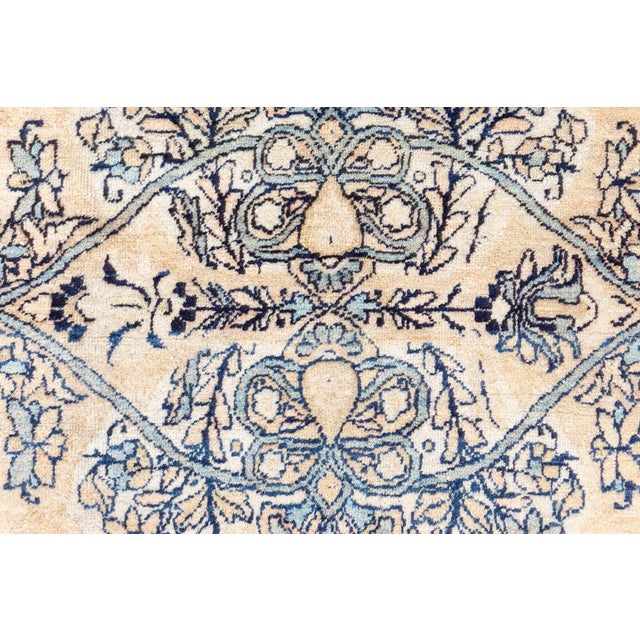 Beige Antique Persian Kirman Handmade Wool Rug For Sale - Image 8 of 8