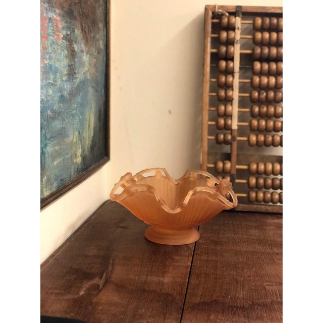 Vintage Mid-Century Pink Bowl with Winding Detail. Made in the 1970s.