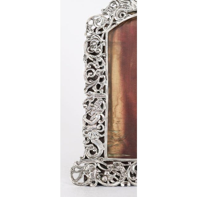Gold Antique 19th Century Sterling Silver Photo Frame from Jacob & Co. Rosenthal For Sale - Image 8 of 14