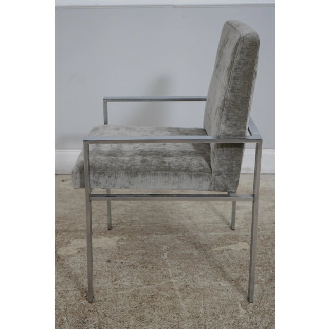 Mid-Century Modern Pair Mid Century Modern Steel Armchairs For Sale - Image 3 of 12