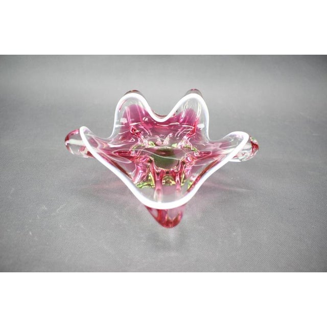 Beautiful sculptural art glass bowl designed by Josef Hospodka and produced in Czechoslovakia during the 1960s. The bowl...