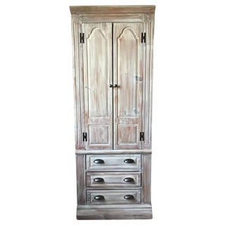 Solid Whitewash Armoires - A Pair For Sale