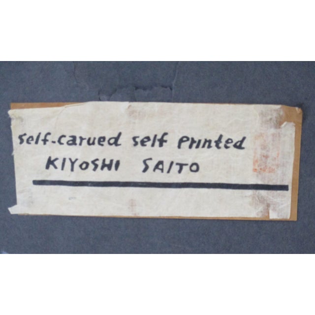 Kiyoshi Saito Japanese Mid Century Woodblock Signed Print " Buddha " For Sale - Image 10 of 11