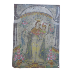 Antique Southwest Primitive Retablo Painting