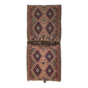 Vintage Uzbek Tartari Kilim Khorjin Saddlebag