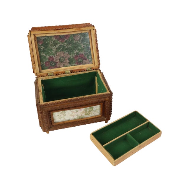 Wooden Tramp Art Box For Sale - Image 5 of 11