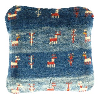 Pasargad DC Fine Hand Knotted Persian Gabbeh Pillow For Sale