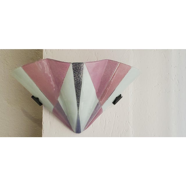 Art Deco Style Murano Glass Wall Lamps, 1970s, Set of 2 For Sale - Image 4 of 15