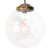 Large Vintage Clear Glass and Brass Globe Pendant Light For Sale - Image 6 of 7