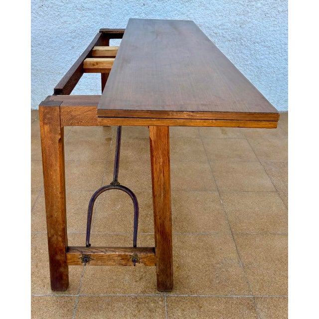 Antique Spanish Bourgeois Walnut Fold Out Table For Sale - Image 16 of 18