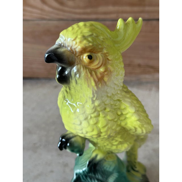 Vintage Coastal Tropical Cockatoo California Pottery Figurine For Sale In Naples, FL - Image 6 of 10
