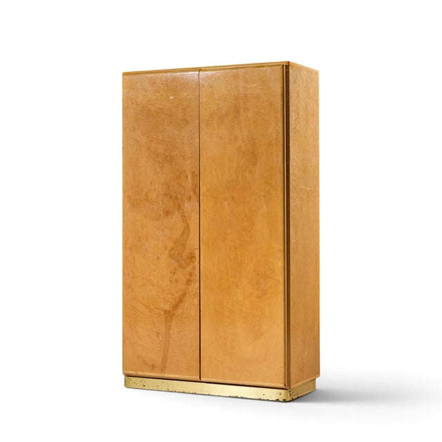 Mid-Century Modern Milo Baughman for Thayer Coggin Mid Century Birdseye Maple and Brass Armoire Dresser For Sale - Image 3 of 7