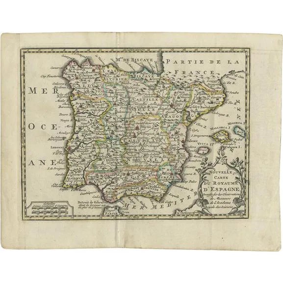 Antique Map of Spain and Portugal by Keizer & De Lat, 1788 For Sale
