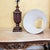 Vintage Traditional Wood-Look Urn Table Lamp With Floral Botanical Shade For Sale - Image 16 of 18