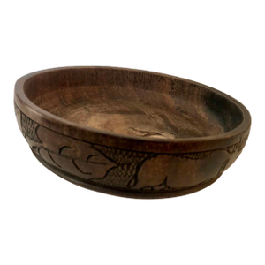 Handcarved African Hardwood Rhino Bowl / Catchall