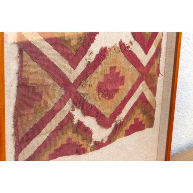 15th Century & Earlier Large Chancay Pre-Columbian Antique Framed Textile Art For Sale - Image 5 of 7