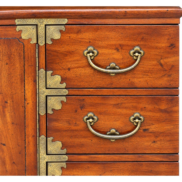 Vintage Henredon Asian-Style Brass-Mounted Wood Sideboard Credenza For Sale In Tampa - Image 6 of 13