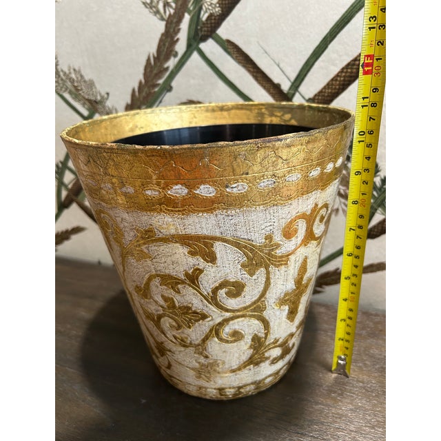 Italian Florentia Handmade Decrative Container With Silk Roses For Sale - Image 11 of 12