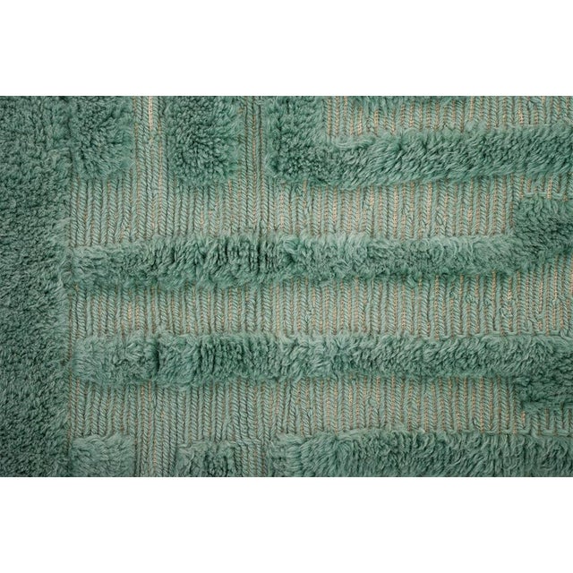 Ombre Maze-Border Hand-Knotted Moroccan Wool Rug | 10'4" X 7'2" | One of a Kind For Sale - Image 6 of 9