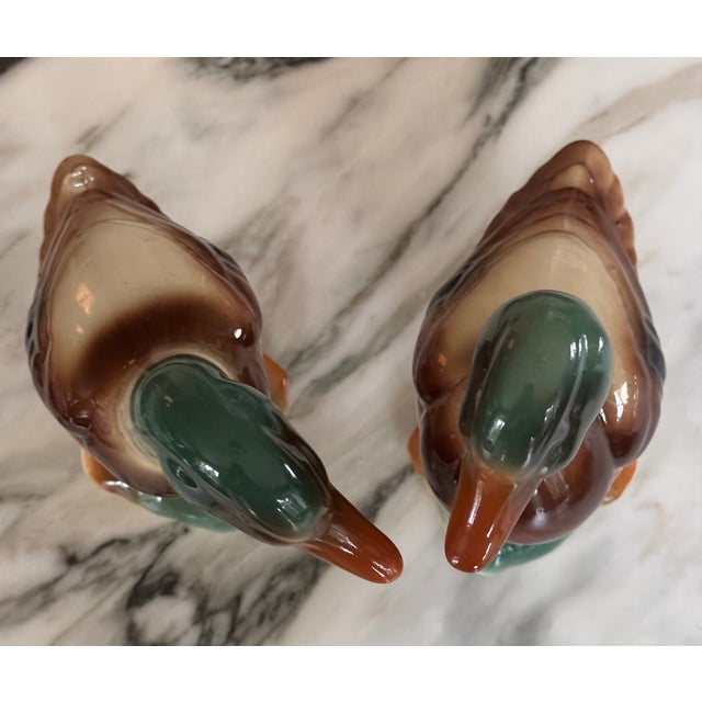 Ceramic Mid-Century Modern Mallard Duck Figures by Royal Copley For Sale - Image 7 of 10