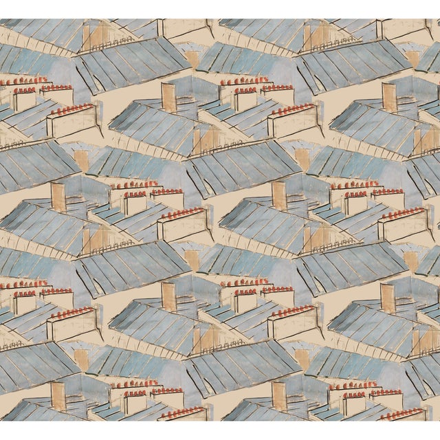 Art Deco Sample - Rooftops Wallpaper by Paule Marrot in Rooftops For Sale - Image 3 of 3