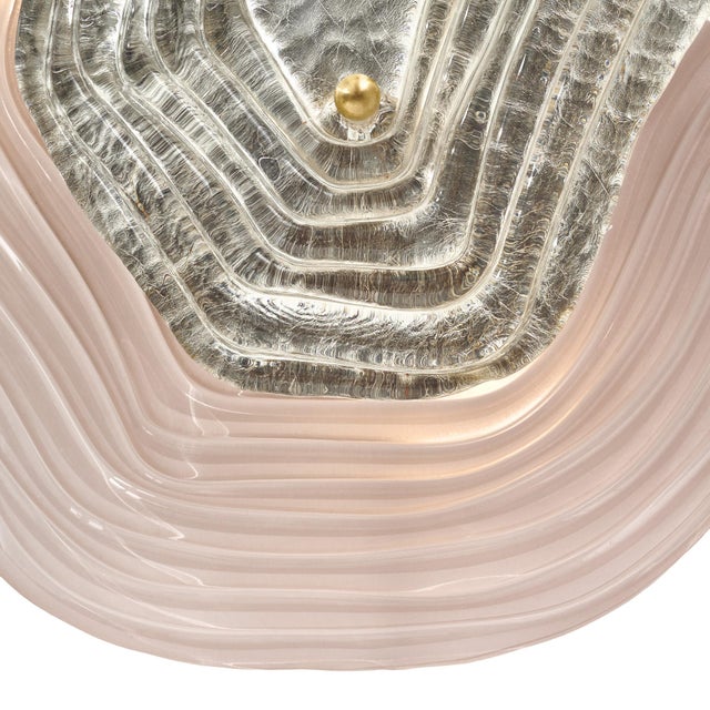 Murano Glass Pink and Silver “Macchie” Sconces For Sale - Image 9 of 9