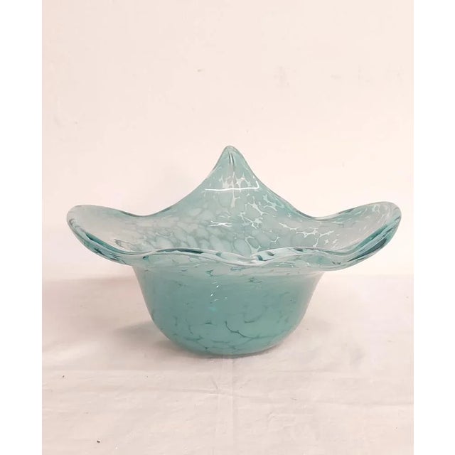 1980s Italian Murano Blue Crystal Bowl, 1980s For Sale - Image 5 of 11