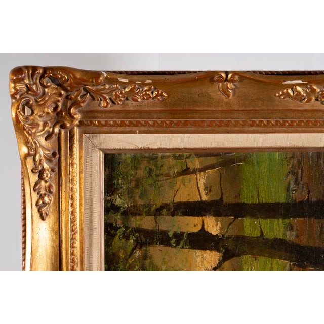 L. Delleani, Forest Interior with Sunlit Clearing, Oil on Panel For Sale - Image 10 of 17