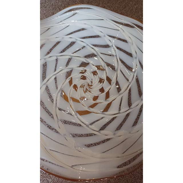 Mid-Century Modern Late 20th Century Blown Glass Wavy Compote/Bowl For Sale - Image 3 of 3