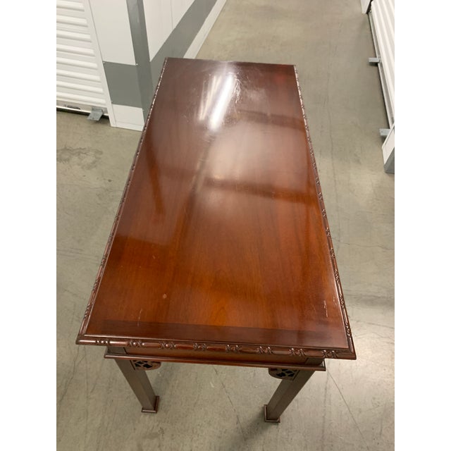 Late 20th Century Baker Historic Charleston Chippendale Style Console Table Desk For Sale - Image 5 of 12