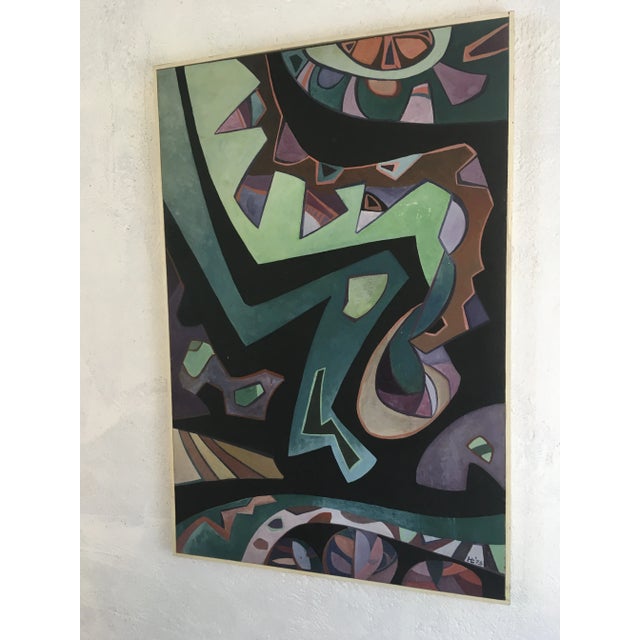 1970s Midcentury Modern Abstract on Board For Sale - Image 5 of 11