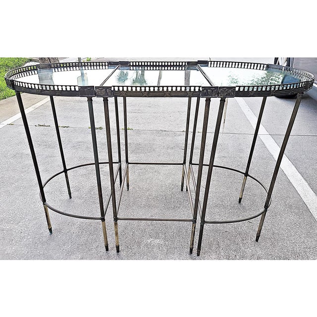 1920s Mid-Century Bauges Style 3 Piece Sofa Table For Sale - Image 9 of 11