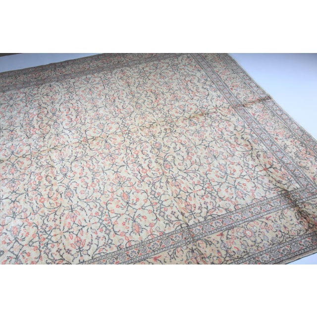 1940s Flower Design Kayseri Rug For Sale - Image 11 of 13